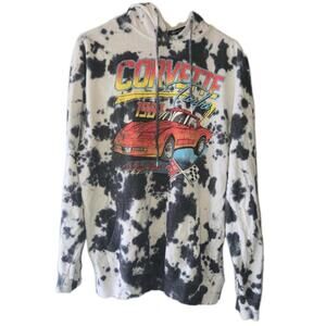 Chemistry Mens Large Hoodie Tye Dye Sweatshirt 1981 Corvette Car Hot Rod Racing